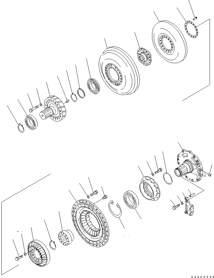 Схема запчастей Komatsu D85PX-15R - ГИДРОТРАНСФОРМАТОР (BARE)(№-) СИЛОВАЯ ПЕРЕДАЧА И КОНЕЧНАЯ ПЕРЕДАЧА