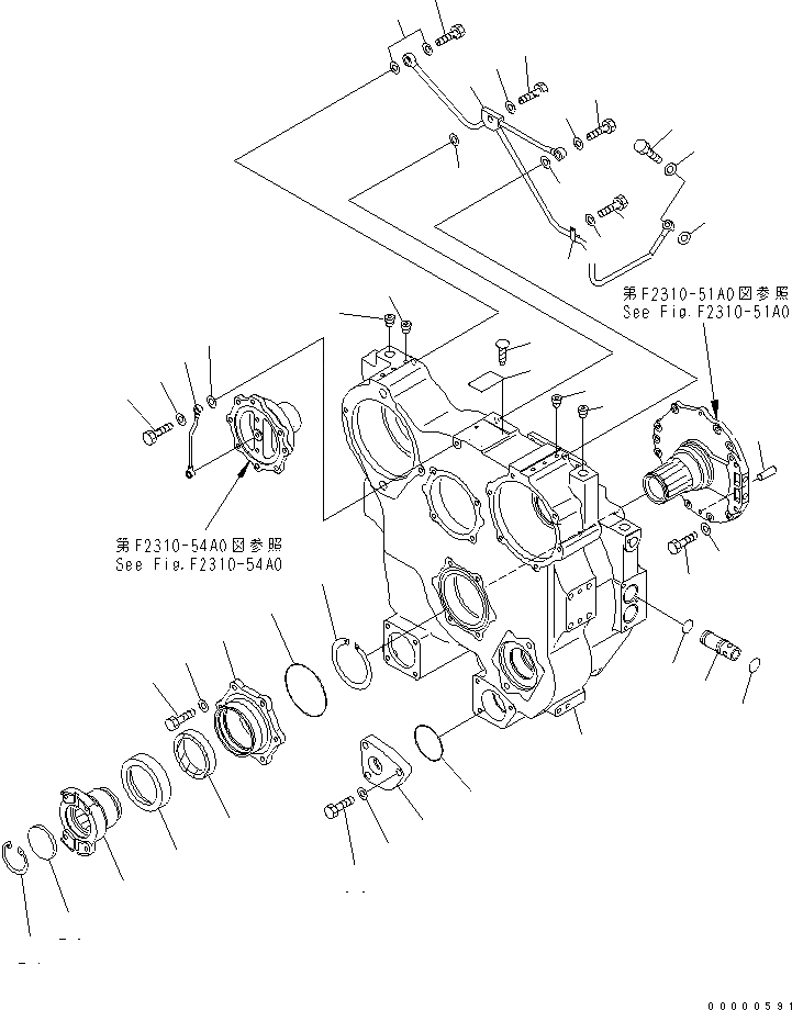 Схема запчастей Komatsu D85PX-15R - ГИДРОТРАНСФОРМАТОР (КОРПУС)(№-) СИЛОВАЯ ПЕРЕДАЧА И КОНЕЧНАЯ ПЕРЕДАЧА
