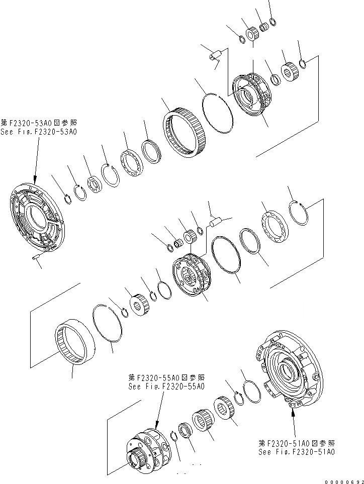 Схема запчастей Komatsu D85PX-15R - ТРАНСМИССИЯ (НЕСУЩИЙ ЭЛЕМЕНТ) (/)(№-) СИЛОВАЯ ПЕРЕДАЧА И КОНЕЧНАЯ ПЕРЕДАЧА