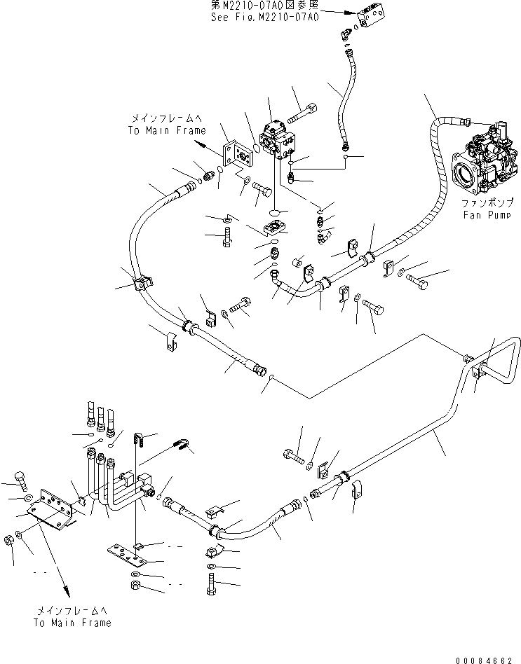 Схема запчастей Komatsu D85PX-15R - ПРИВОД ВЕНТИЛЯТОРА ЛИНИЯ ПОДАЧИ(№-) ГИДРАВЛИКА