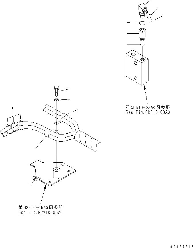 Схема запчастей Komatsu D85PX-15R - P.P.C. ТРУБЫ КРЕПЛЕНИЕ(№-) ГИДРАВЛИКА