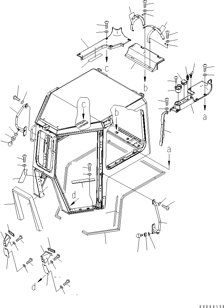 Схема запчастей Komatsu D85PX-15R - КАБИНА (ЧАСТИ ОБШИВКИ) (/)(№-) КАБИНА ОПЕРАТОРА И СИСТЕМА УПРАВЛЕНИЯ