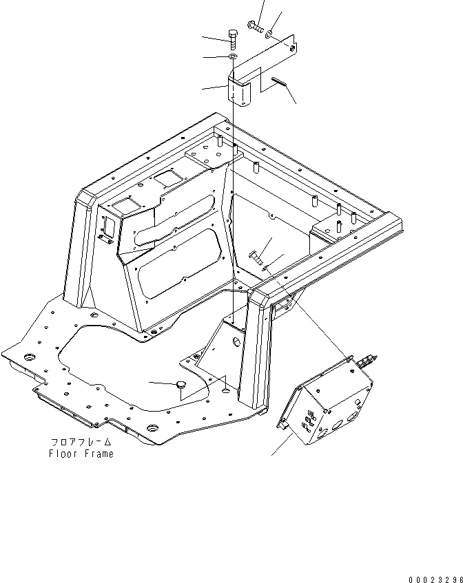 Схема запчастей Komatsu D85PX-15R - ПОКРЫТИЕ НИЖН. ЧАСТИ КАБИНЫ(№-) КАБИНА ОПЕРАТОРА И СИСТЕМА УПРАВЛЕНИЯ