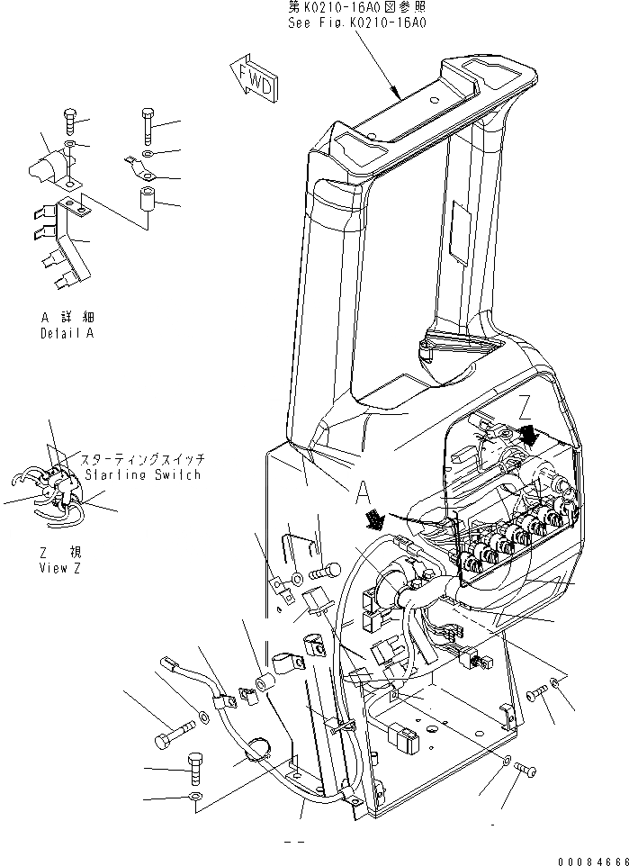 Схема запчастей Komatsu D85PX-15R - ПРИБОРНАЯ ПАНЕЛЬ (ЭЛЕКТРОПРОВОДКА И ЭЛЕМЕНТЫ КРЕПЛЕНИЯ) (ПЕСЧАН. МЕСТН. СПЕЦ-Я.)(№-) КАБИНА ОПЕРАТОРА И СИСТЕМА УПРАВЛЕНИЯ