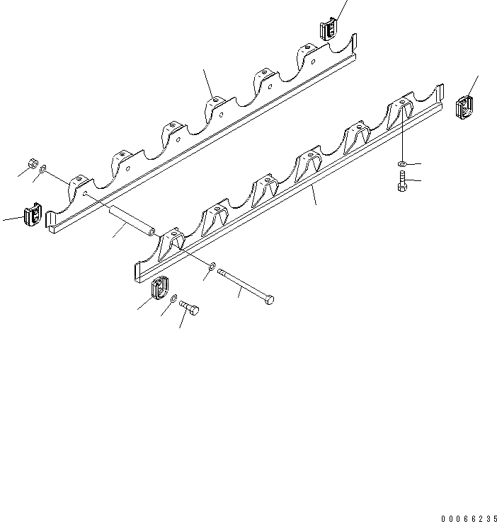 Схема запчастей Komatsu D85PX-15R - ЗАЩИТА КАТКОВ (MINI) (ЛЕВ.)(№-) ХОДОВАЯ