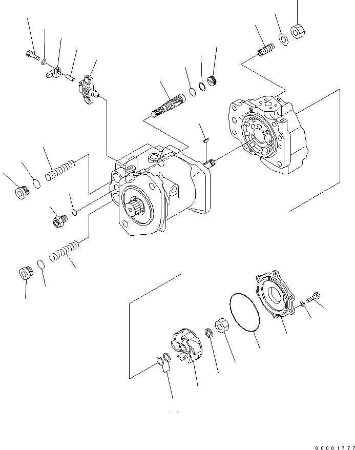 Схема запчастей Komatsu D85PX-15R - H.S.S. НАСОС (/)(№-) ОСНОВН. КОМПОНЕНТЫ И РЕМКОМПЛЕКТЫ