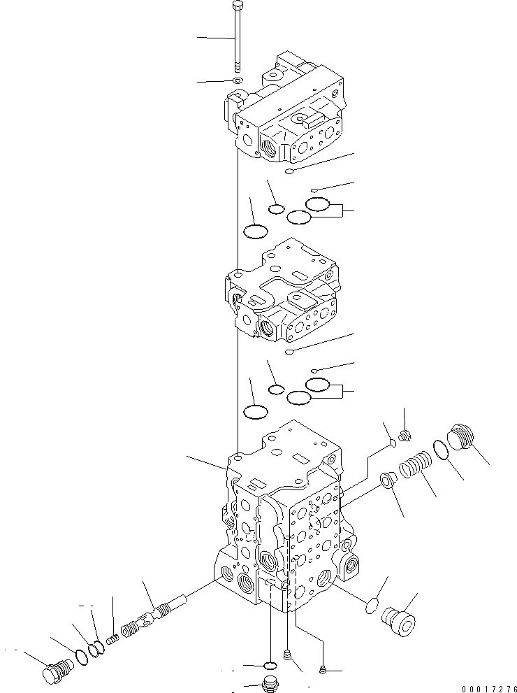 Схема запчастей Komatsu D85PX-15R - УПРАВЛЯЮЩ. КЛАПАН (5-СЕКЦИОНН.) (/9)(№-) ОСНОВН. КОМПОНЕНТЫ И РЕМКОМПЛЕКТЫ