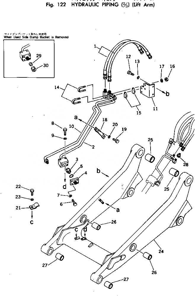 Схема запчастей Komatsu DBB041-1 - ГИДРОЛИНИЯ (/) (РУКОЯТЬ) КОВШ С 2-СТОРОНН. РАЗГРУЗКОЙ