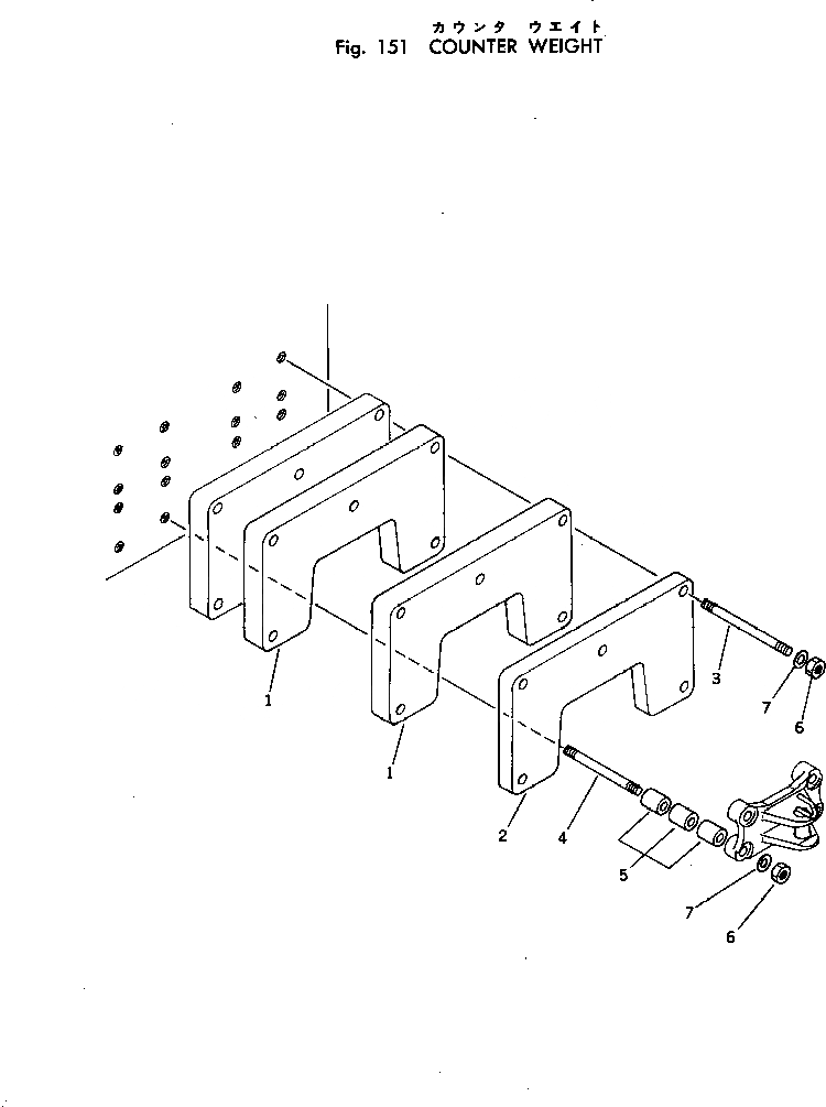 Схема запчастей Komatsu DBD041-1 - ПРОТИВОВЕС  РАЗГРУЗКА КОВШ