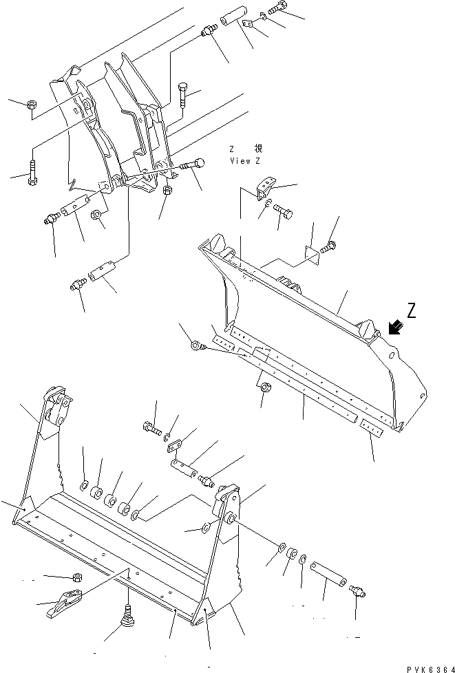 Схема запчастей Komatsu DBM031-2D - МНОГОЦЕЛЕВ. КОВШ РАБОЧЕЕ ОБОРУДОВАНИЕ