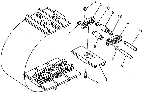 Схема запчастей Komatsu DDM020-5K-AT - ГУСЕНИЦЫ (СО СЦЕПНЫМ ПАЛЬЦЕМ) (ОДИНОЧН. ГРУНТОЗАЦЕП С ОТВЕРСТИЯМИ) ГУСЕНИЦЫ