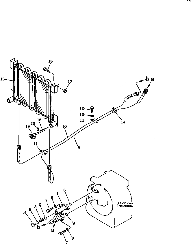 Схема запчастей Komatsu DDM020-5K-AT - ЛИНИИ МАСЛООХЛАДИТЕЛЯ (ДЛЯ TОБОД КОЛЕСАMING DOZER) СИСТЕМА УПРАВЛЕНИЯ