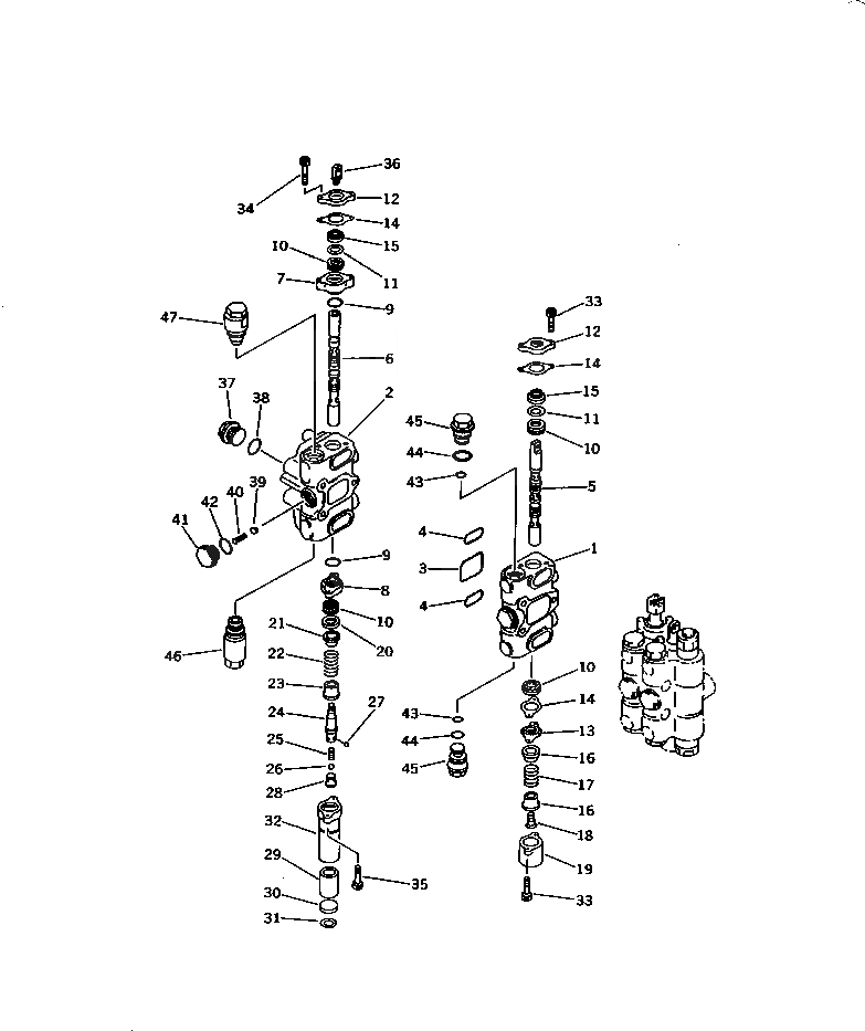 Схема запчастей Komatsu DNH020-6K-1T - РАБОЧЕЕ ОБОРУДОВАНИЕ КЛАПАН (/) (ДЛЯ -POINT СЦЕПКА) УПРАВЛ-Е РАБОЧИМ ОБОРУДОВАНИЕМ