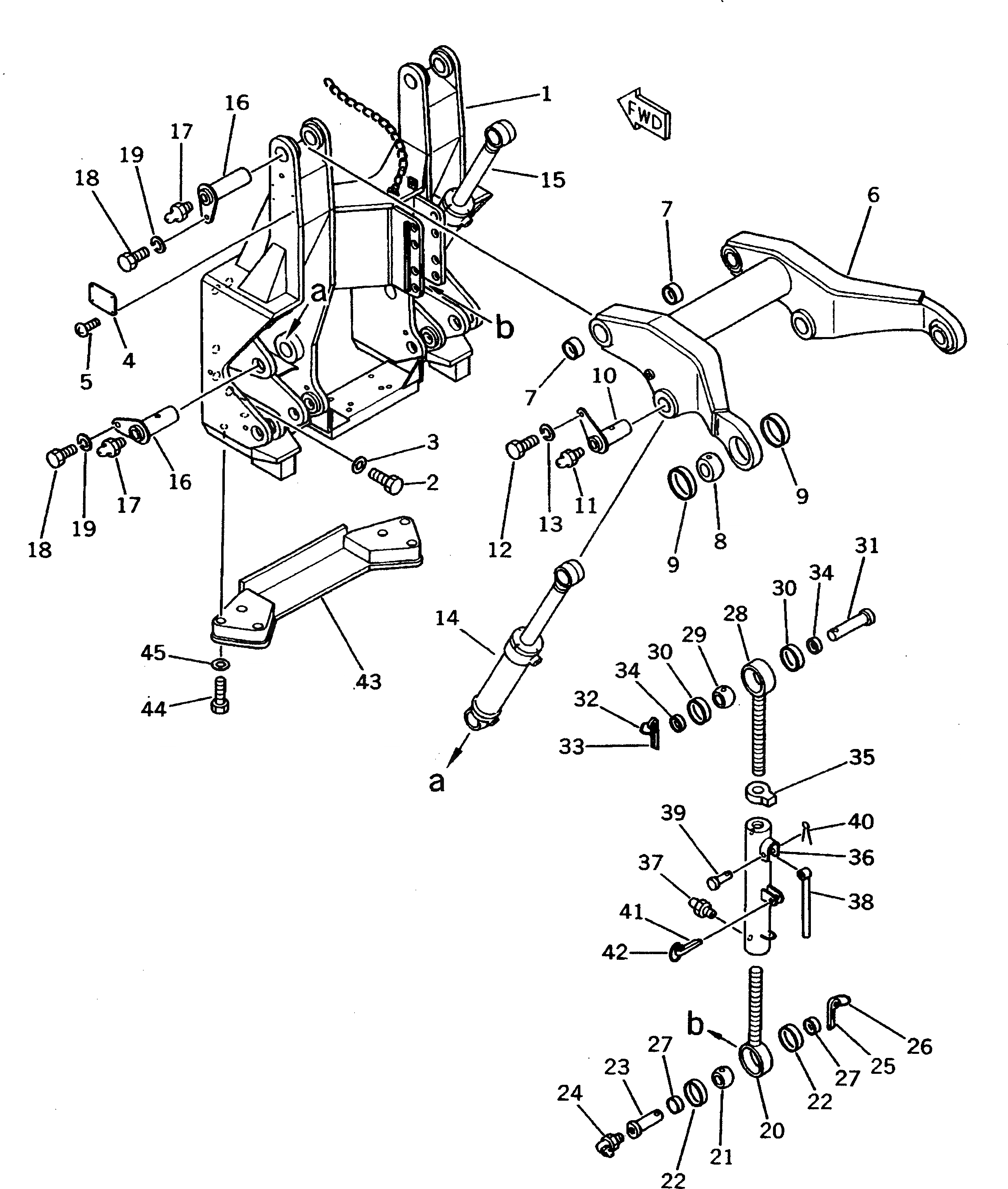 Схема запчастей Komatsu DNH031-3L - -POINT СЦЕПКА (/) РАБОЧЕЕ ОБОРУДОВАНИЕ