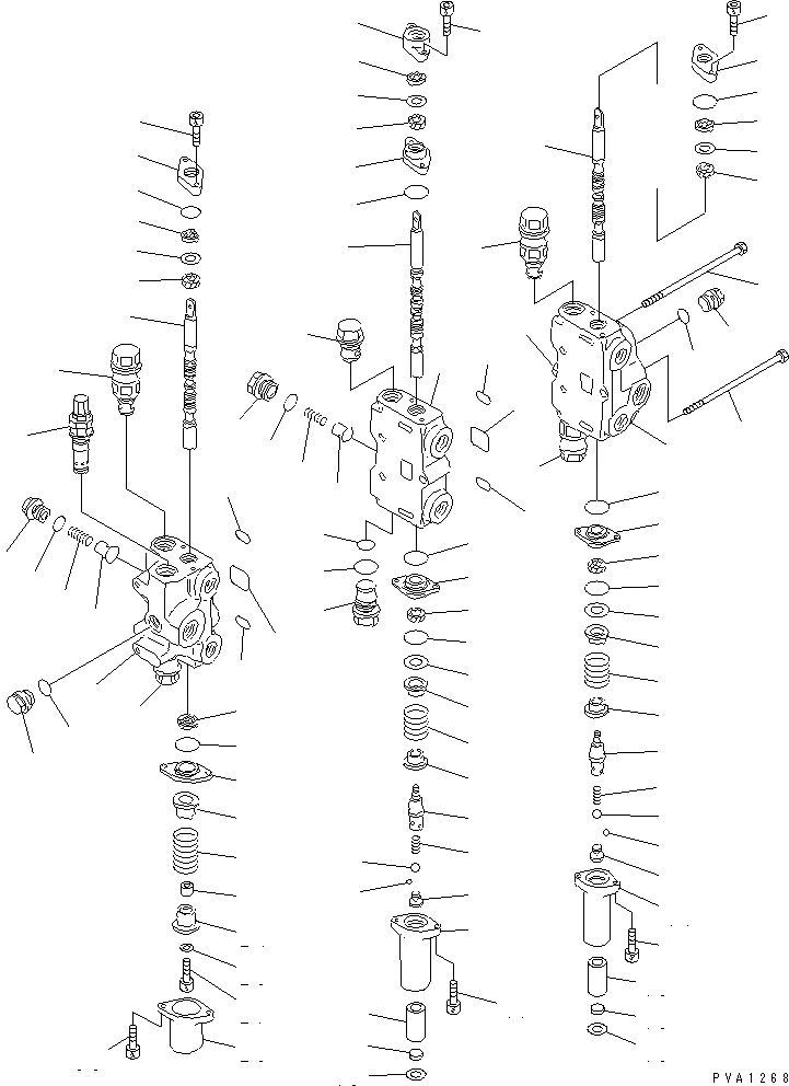 Схема запчастей Komatsu DNH031-3M - УПРАВЛЯЮЩ. КЛАПАН (3-Х СЕКЦИОНН.) (/) (ДЛЯ -POINT СЦЕПКА ИЛИ РЫХЛИТЕЛЬ) ОСНОВН. КОМПОНЕНТЫ И РЕМКОМПЛЕКТЫ