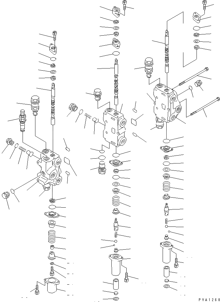 Схема запчастей Komatsu DRT031-2H - УПРАВЛЯЮЩ. КЛАПАН (3-Х СЕКЦИОНН.) (/) (ДЛЯ -POINT СЦЕПКА ИЛИ РЫХЛИТЕЛЬ) ОСНОВН. КОМПОНЕНТЫ И РЕМКОМПЛЕКТЫ