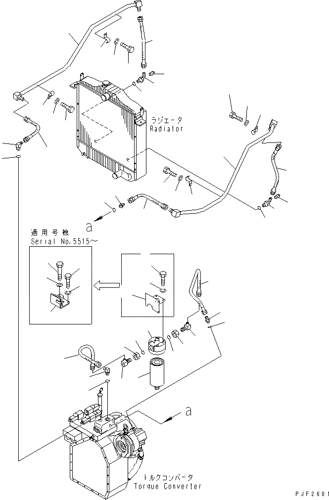 Схема запчастей Komatsu F4EC-1 - ГИДРОТРАНСФОРМАТОР МАСЛОПРОВОДЯЩАЯ ЛИНИЯ СИСТЕМА ОХЛАЖДЕНИЯ
