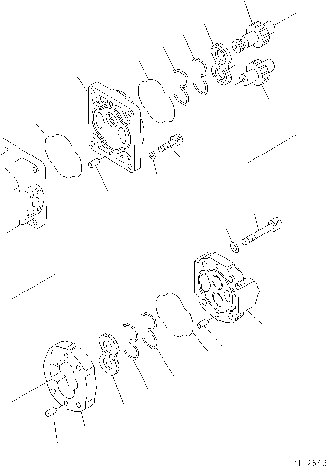 Схема запчастей Komatsu F5EC-1 - ГИДР. НАСОС. (ВНУТР. ЧАСТИ) (/) ГИДРАВЛИКА
