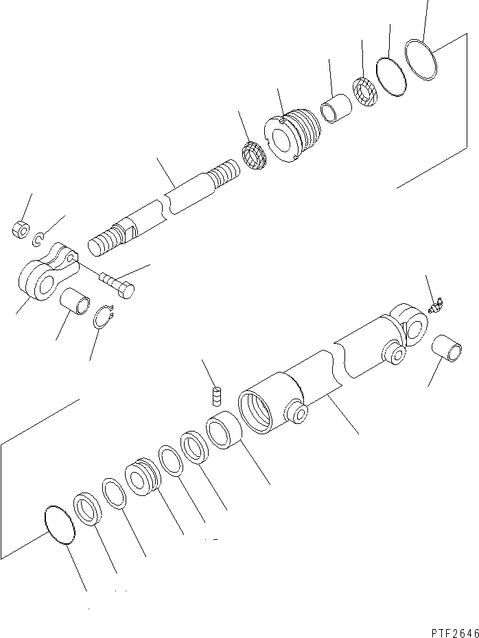 Схема запчастей Komatsu F5EC-1 - ЦИЛИНДР ПЕРЕКОСА (ВНУТР. ЧАСТИ) ГИДРАВЛИКА