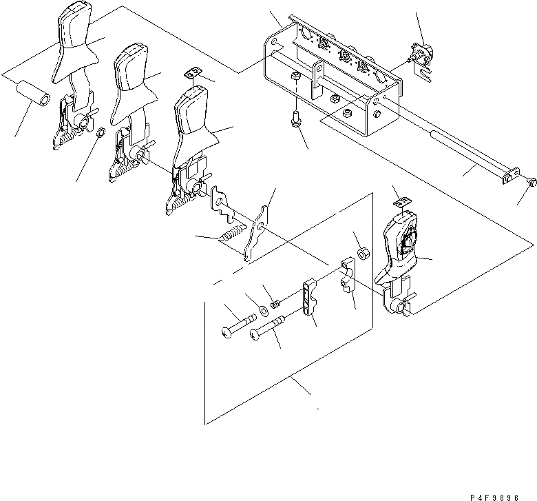 Схема запчастей Komatsu FB09H-18-12-A - 4-Х СЕКЦИОНН. УПРАВЛЯЮЩ. КЛАПАН РЫЧАГ ГИДРАВЛИКА