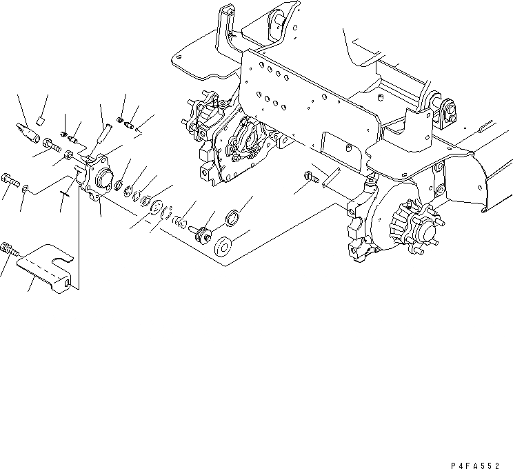 Схема запчастей Komatsu FB09HF-18F-12-A - ПЕРЕДАЧА (КОЛЕСН. ТОРМОЗ ЦИЛИНДР) (ЛЕВ.) (FISHERY СПЕЦ-Я.) ПЕРЕДАЧА