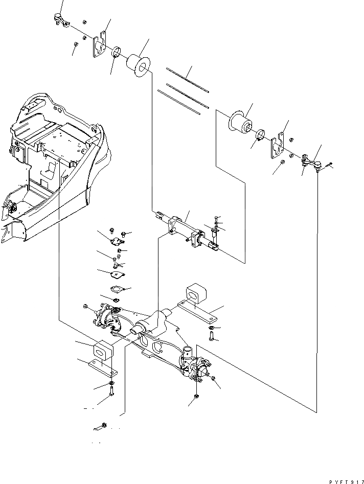 Схема запчастей Komatsu FB09HF-14F-12 - РУЛЕВ. УПРАВЛЕНИЕ МОСТ (/) (ДЛЯ POWER ЦИЛИНДР РУЛЕВ. УПР-Я BOOTS) СИСТЕМАУПРАВЛЕНИЯ ПОВОРОТОМ И ЗАДН. МОСТ