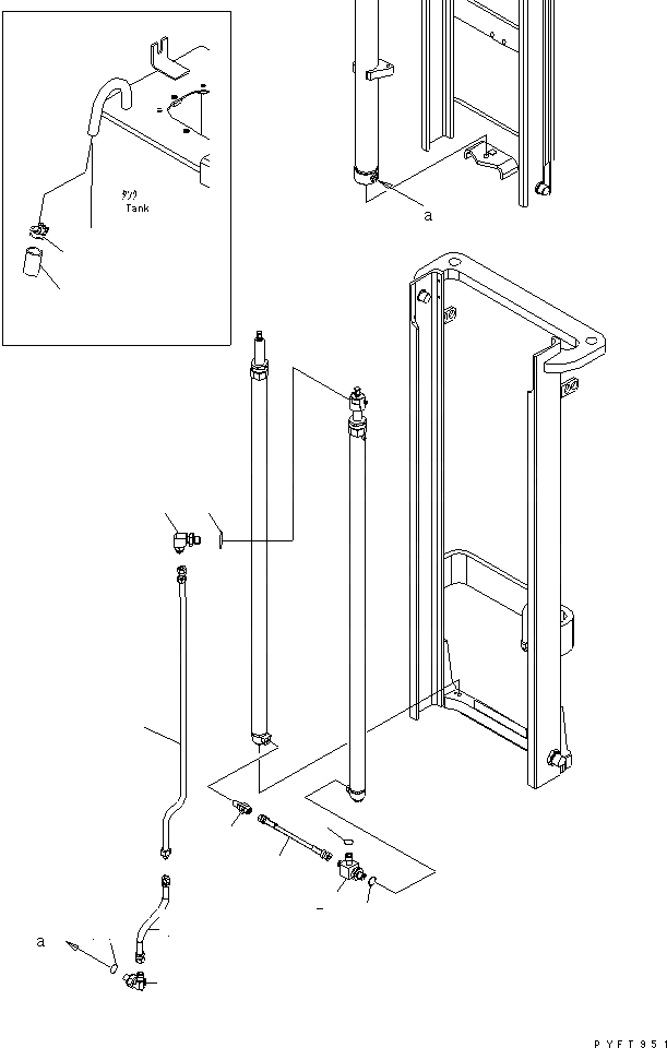 Схема запчастей Komatsu FB09M-13M-12 - FFV МАЧТА (/) (LIFT ТРУБЫ) (.-.M) МАЧТА