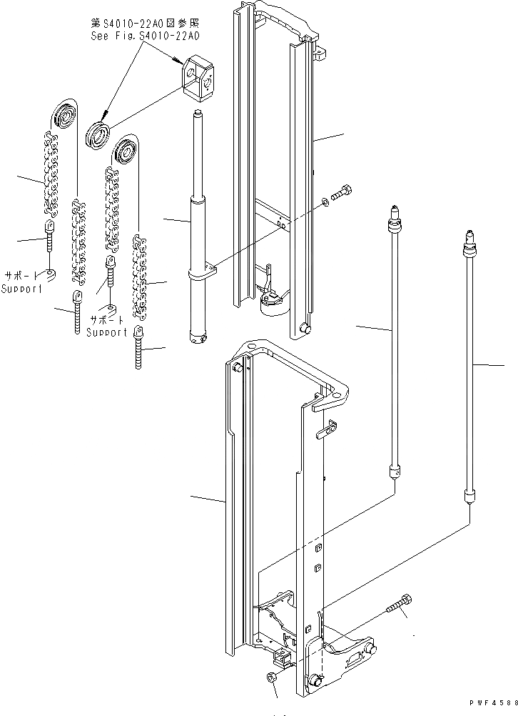 Схема запчастей Komatsu FB10 - МАЧТА (ПОЛН. FREE МАЧТА И ГИДРОЦИЛИНДР ПОДЪЕМА) (ДЛЯ .M - .M МАЧТА) (С ХОЛОДН.) (EXCEPT FB/8RJW)(/) МАЧТА