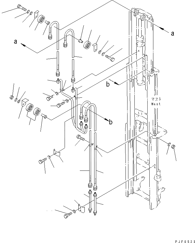 Схема запчастей Komatsu FB10 - ДЛЯ 3-Х СЕКЦИОНН. КОНТРОЛЬН. КЛАПАН TFV МАЧТА (ДЛЯ .M - .M МАЧТА) РАБОЧЕЕ ОБОРУДОВАНИЕ