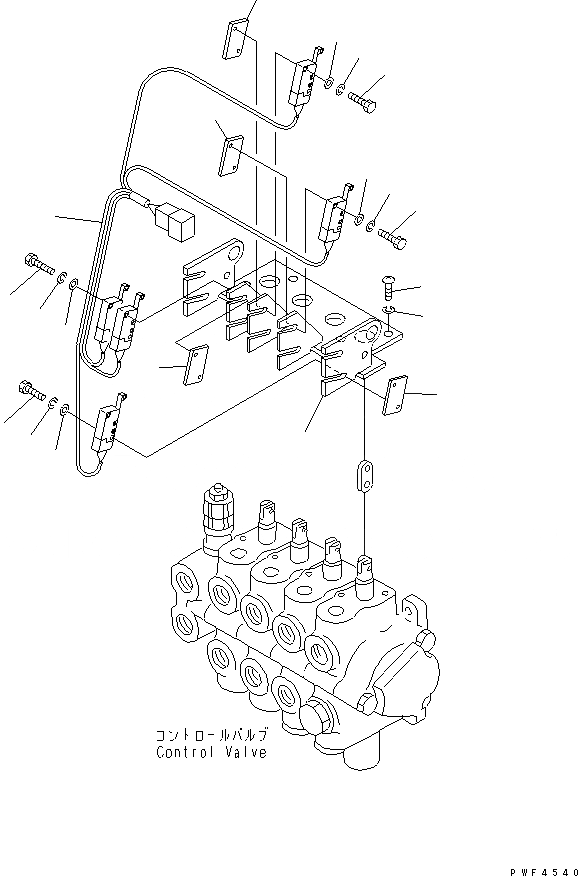 Схема запчастей Komatsu FB10 - ЭЛЕКТРИКА 4-Х СЕКЦИОНН. УПРАВЛЯЮЩ. КЛАПАН РЫЧАГ ПЕРЕКЛЮЧАТЕЛЬ ЭЛЕКТРИКА