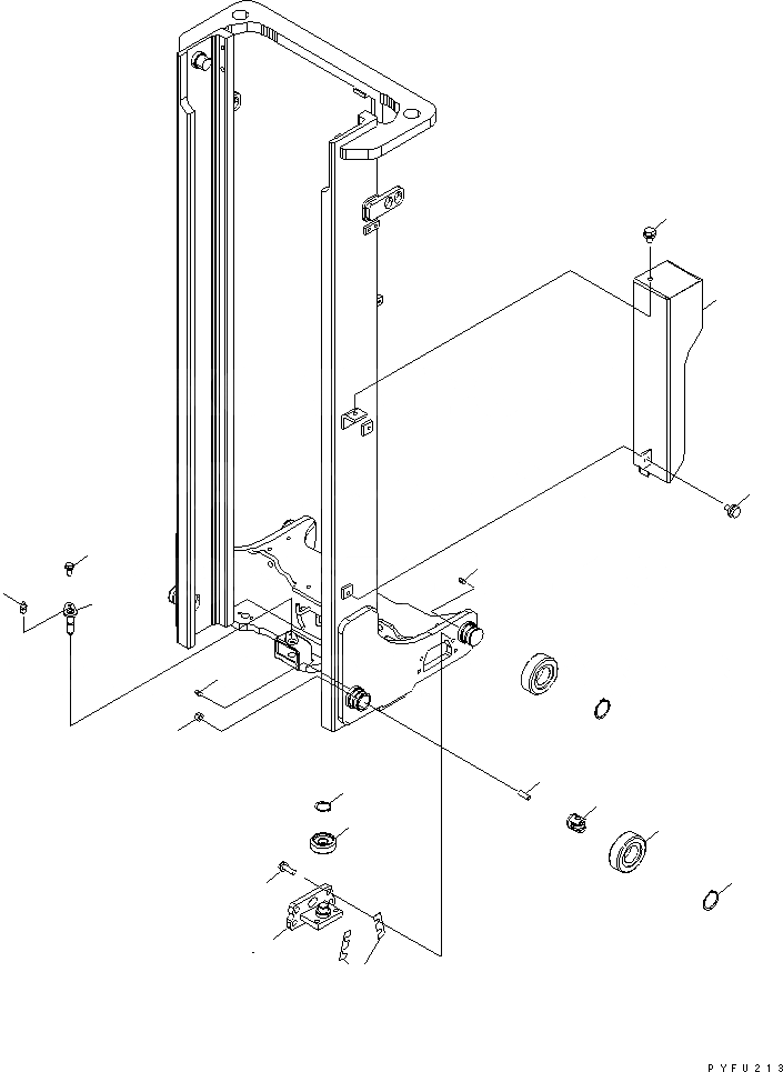 Схема запчастей Komatsu FB10 - МАЧТА (FFV МАЧТА) (РОЛИК) (ДЛЯ .M - .M МАЧТА) (С ХОЛОДН.) (/) МАЧТА