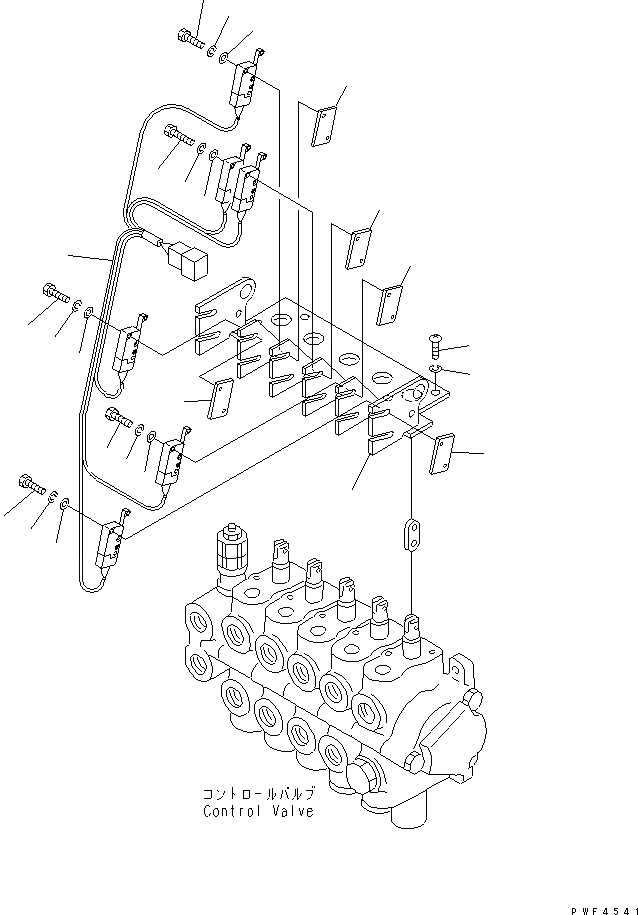 Схема запчастей Komatsu FB14-18RS-11 - ЭЛЕКТРИКА 5-СЕКЦИОНН. УПРАВЛЯЮЩ. КЛАПАН РЫЧАГ ПЕРЕКЛЮЧАТЕЛЬ ЭЛЕКТРИКА