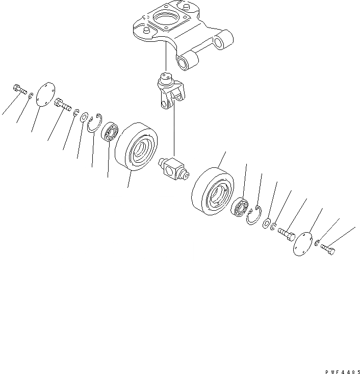 Схема запчастей Komatsu FB14-18RS-12 - CASTOR КОЛЕСА (РЕЗИН. И URETHANE) (С ХОЛОДН.) КОЛЕСА