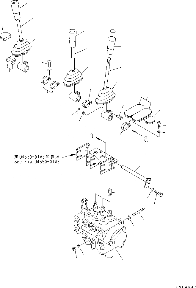 Схема запчастей Komatsu FB14-18RL-12 - 3-Х СЕКЦИОНН. КОНТРОЛЬН. КЛАПАН РЫЧАГ (TRL¤RTL PATTERN) ГИДРАВЛИКА