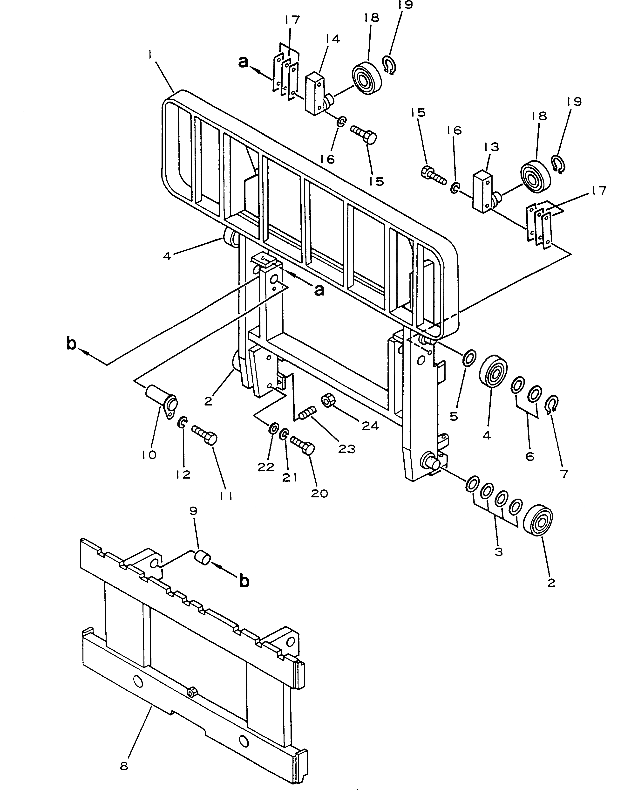 Схема запчастей Komatsu FB14RL-10 - ВИЛЫ CARRIAGE (ДЛЯ .M И .M МАЧТА) (EXCEPT .8 TON) РАБОЧЕЕ ОБОРУДОВАНИЕ И СИСТЕМА УПРАВЛЕНИЯ