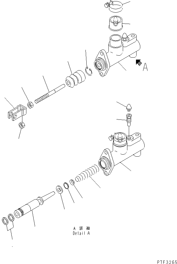 Схема запчастей Komatsu FB15 - ТОРМОЗ. ГЛАВН. ЦИЛИНДР КОНТРОЛЬ ХОДА