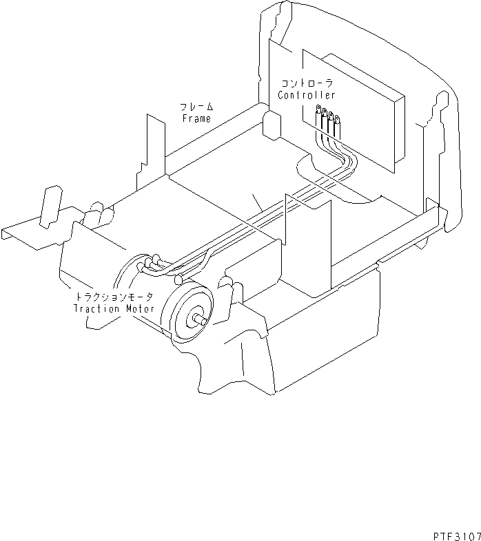 Схема запчастей Komatsu FB15 - ЭЛЕКТРИКА (TRACTION МОТОР КАБЕЛЬ) ЭЛЕКТРИКА
