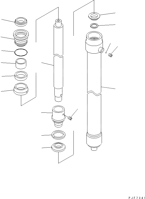 Схема запчастей Komatsu FB15 - ГИДРОЦИЛИНДР ПОДЪЕМА (ДЛЯ FREE VIEW ПОЛН. FREE МАЧТА) (ЗАДН. ПРАВ.) (EXCEPT FB/8RJW) (/) МАЧТА