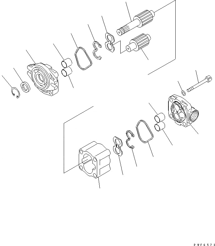 Схема запчастей Komatsu FB15 - ГИДР. НАСОС. (ВНУТР. ЧАСТИ) ГИДРАВЛИКА