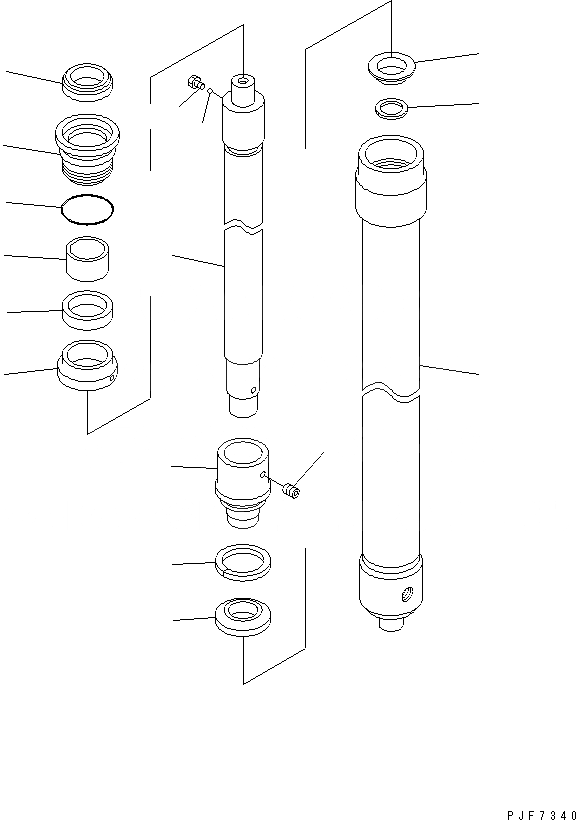 Схема запчастей Komatsu FB15 - ГИДРОЦИЛИНДР ПОДЪЕМА (ДЛЯ FREE VIEW ПОЛН. FREE МАЧТА) (ЗАДН. ЛЕВ.) МАЧТА