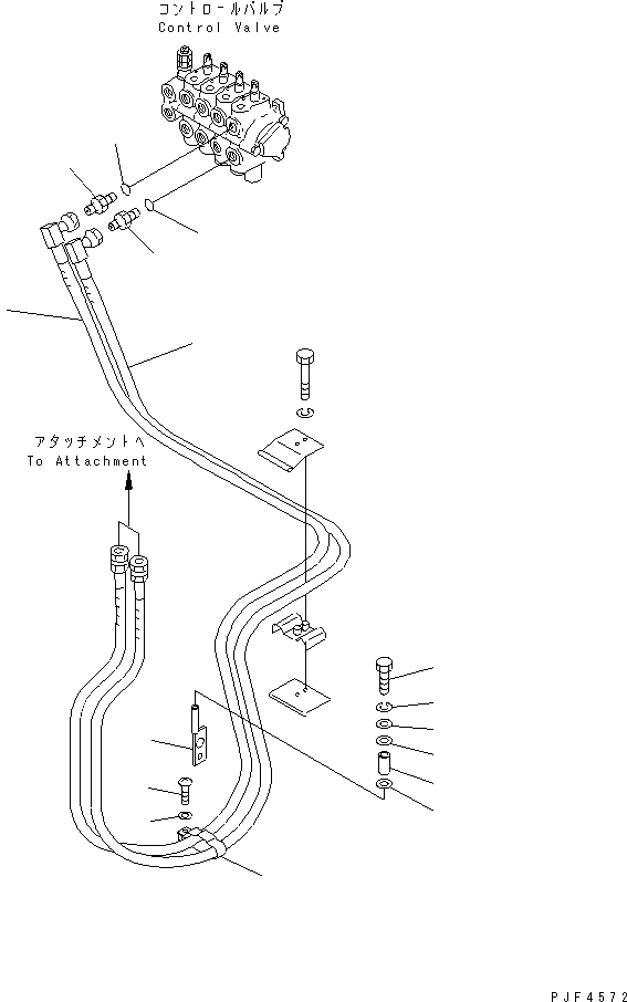 Схема запчастей Komatsu FB15 - 4-Х СЕКЦИОНН. УПРАВЛЯЮЩ. КЛАПАН ТРУБЫ (УПРАВЛЯЮЩ. КЛАПАН МАЧТА) РАБОЧЕЕ ОБОРУДОВАНИЕ
