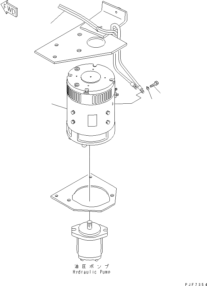 Схема запчастей Komatsu FB15 - НАСОС МОТОР (8V) МОТОР И ЭЛЕМЕНТЫ КРЕПЛЕНИЯ