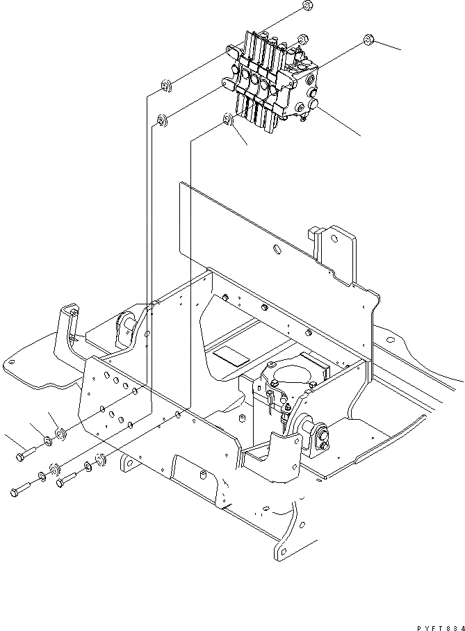 Схема запчастей Komatsu FB15 - 2-Х СЕКЦИОНН. УПРАВЛЯЮЩ. КЛАПАН И ЭЛЕМЕНТЫ КРЕПЛЕНИЯ (ДЛЯ ПРОПОРЦИОНАЛЬН. СОЛЕНОИДНЫЙ КЛАПАН) ГИДРАВЛИКА