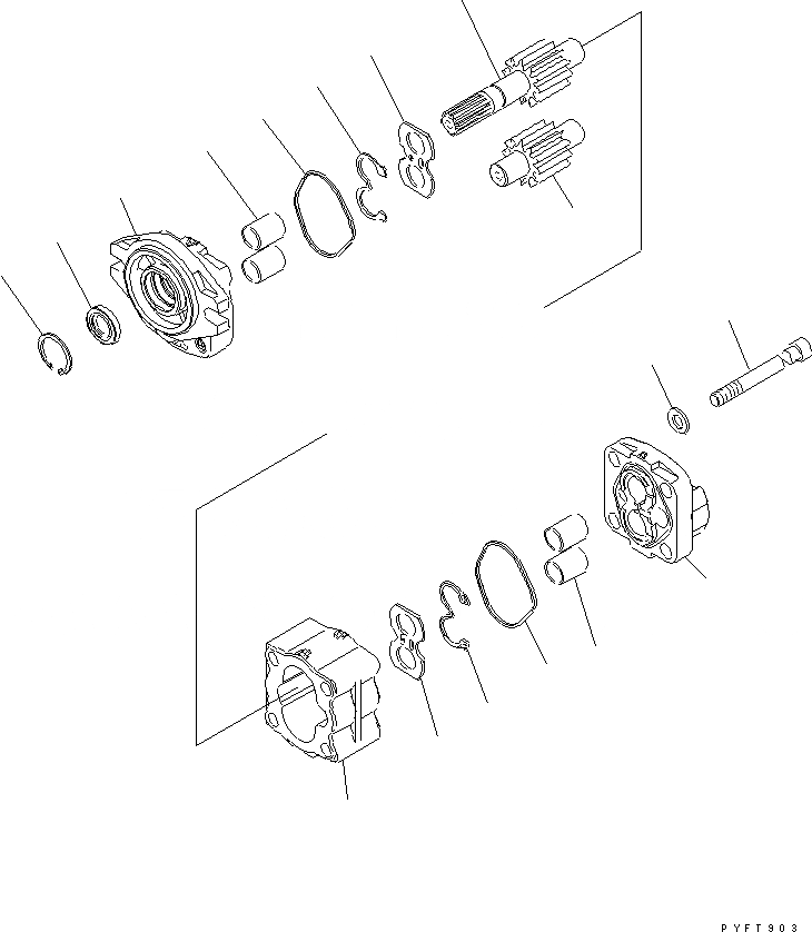 Схема запчастей Komatsu FB15F - ГИДР. НАСОС. (ВНУТР. ЧАСТИ) ГИДРАВЛИКА