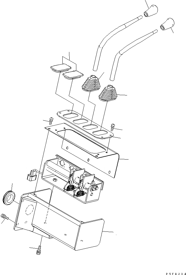 Схема запчастей Komatsu FB15G - 2-Х СЕКЦИОНН. УПРАВЛЯЮЩ. КЛАПАН РЫЧАГ (ДЛЯ CONВЕНТИЛЯТОРIONAL РЫЧАГ (LAYOUT)) ГИДРАВЛИКА