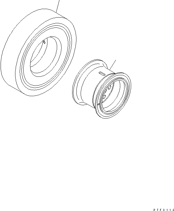 Схема запчастей Komatsu FB15GF - ПЕРЕДН. КОЛЕСА (8X7-8) (ELASTIC ПОДУШКИ) (RIB-LUG) ПЕРЕДН. И ЗАДН. КОЛЕСА