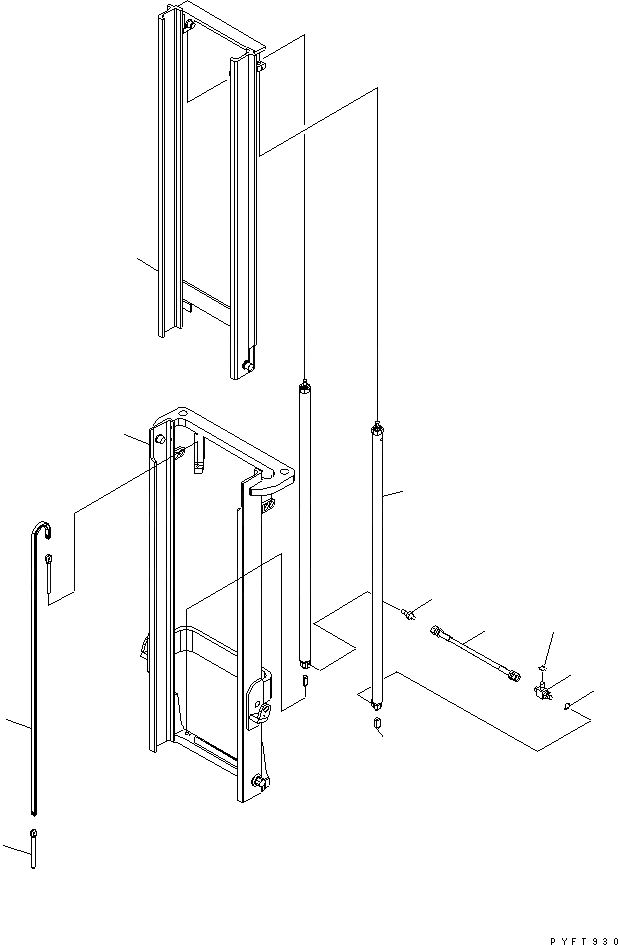 Схема запчастей Komatsu FB15GF - FV МАЧТА (/) (МАЧТА И ГИДРОЦИЛИНДР ПОДЪЕМА) МАЧТА