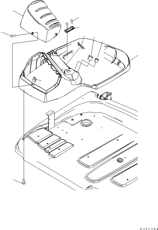 Схема запчастей Komatsu FB15G - 4-Х СЕКЦИОНН. УПРАВЛЯЮЩ. КЛАПАН РЫЧАГ COVER ЧАСТИ КОРПУСА И КАБИНА ОПЕРАТОРА