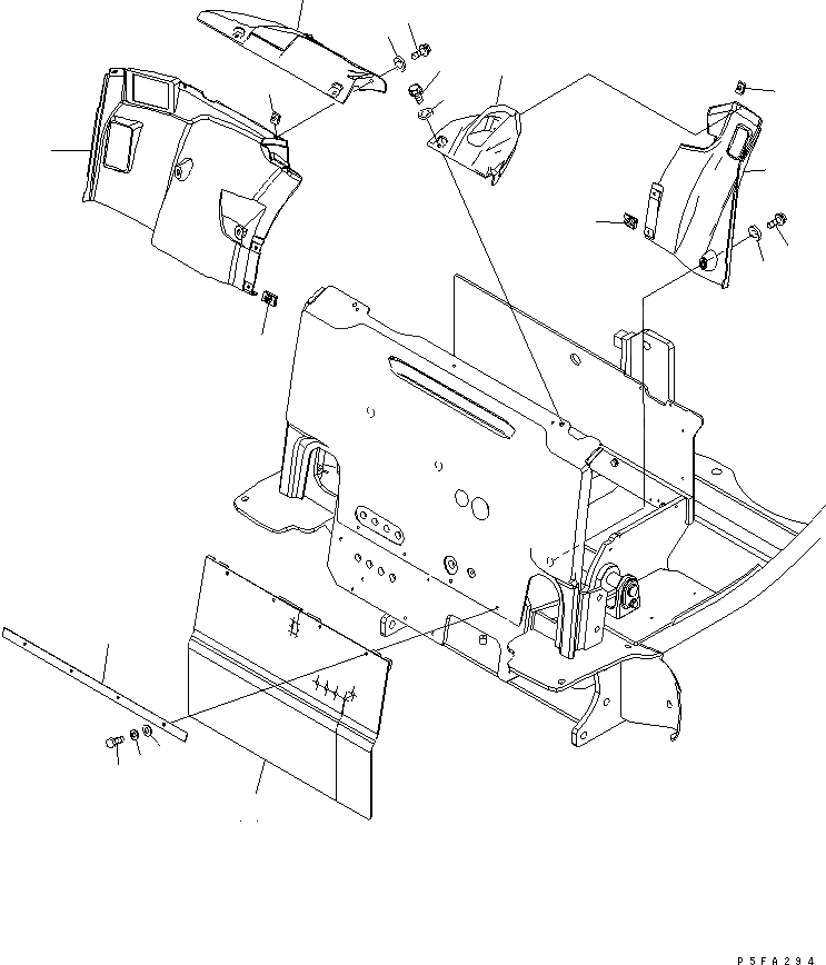 Схема запчастей Komatsu FB15GF - ПРИБОРНАЯ ПАНЕЛЬ КРЫШКА(ДЛЯ ПЕРЕДН. СТЕКЛА С ДВОРНИКИ И CONВЕНТИЛЯТОРIONAL РЫЧАГ (LAYOUT)) (FISHERY СПЕЦ-Я.) ЧАСТИ КОРПУСА И КАБИНА ОПЕРАТОРА