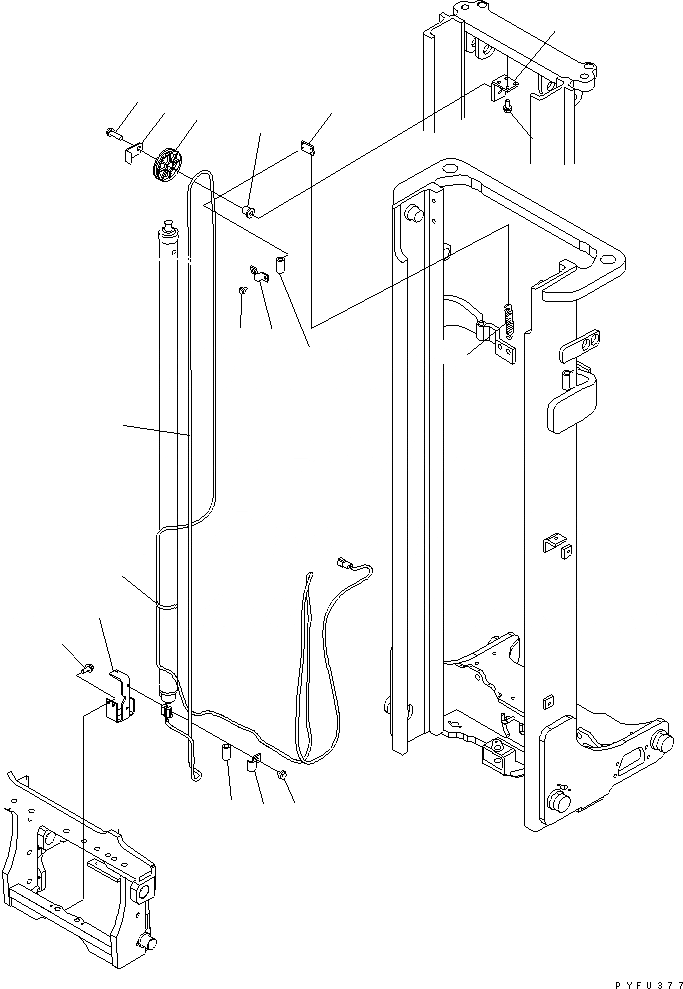 Схема запчастей Komatsu FB15RL-14 - МАЧТА WIRE (ДЛЯ АВТОМАТИЧ. ПОДЪЕМ СТОП FUNCTION С ВИЛЫ УРОВЕНЬING FUNCTION) (FV МАЧТА¤MM FL .M) МАЧТА